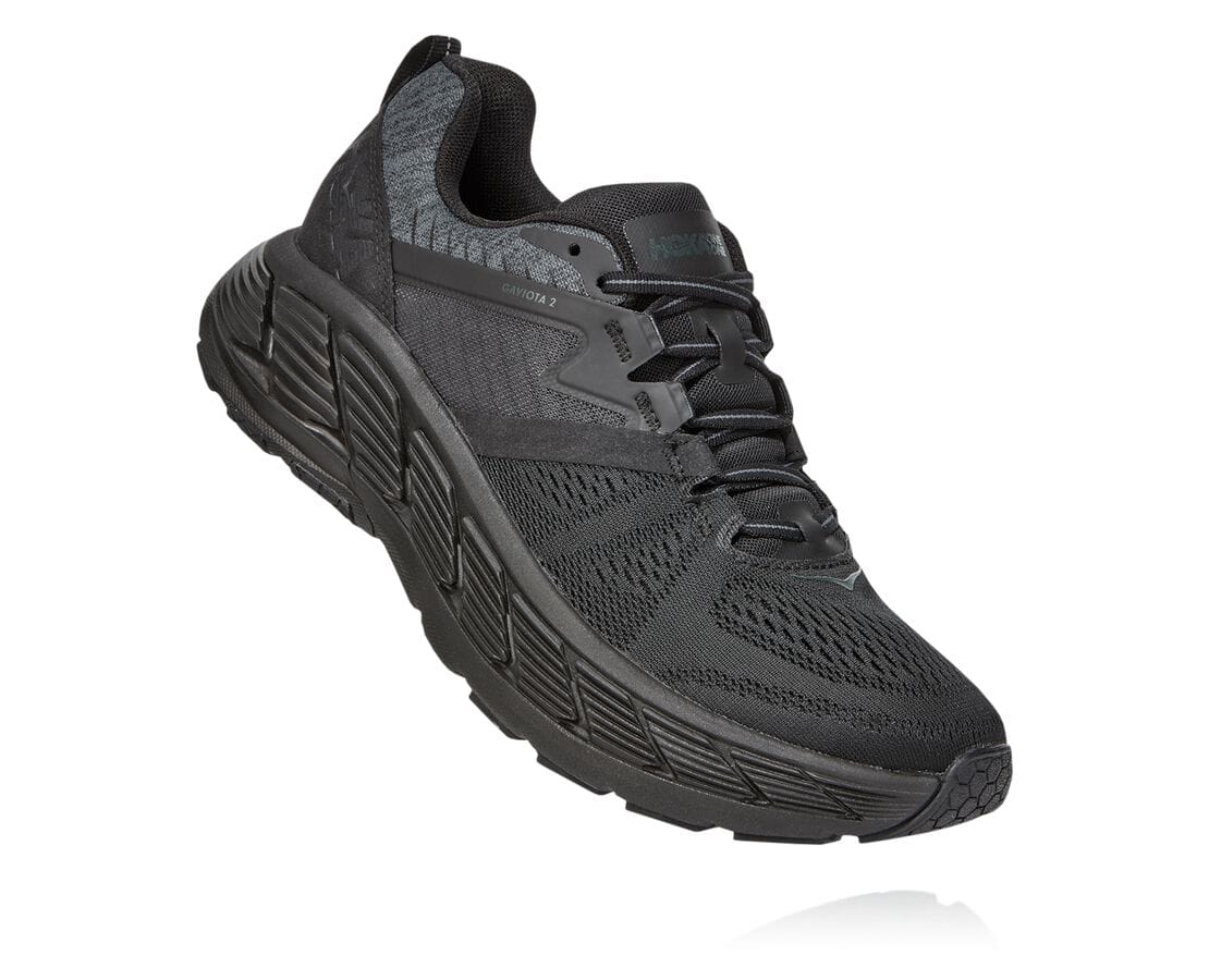 Hoka One One Gaviota 2 Philippines - Mens Wide Running Shoes - Black / Dark Grey | YM7369480